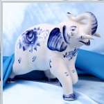 Porcelánový slon Gzhel