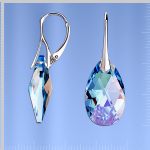 Auskari ar Swarovski® kristāliem. Sudrabs