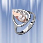 Russian silver and gold ring with pearls