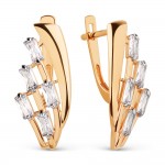 Øreringe rødguld 585 zirconia