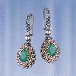 Серьги с изумрудом. Серебро