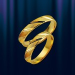 Gold wedding ring. Yellow gold ring 585