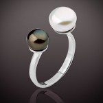 Сребърен пръстен с перли