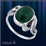 Bague russe en argent malachite
