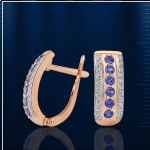 Náušnice se safíry Swarovski® & fianites Swarovski®