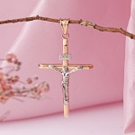 Ryska guld 585 Cross Pendants med Crucifix