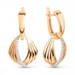 Øreringe rødguld 585 zirconia