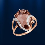 Русские золотые украшения дымчатый топаз