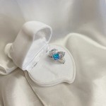 Silver ring "Romance". Opal & Cubic Zirconia