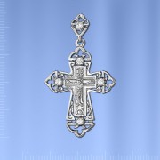 Крестик-кулон, русское серебро 925 пробы.
