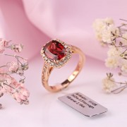 Rotes Gold. Gianni Lazzaro-Ring. Diamanten und Granat