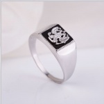 Herrenring. Silber & Onyx