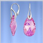 Обеци с кристали Swarovski®. Сребро