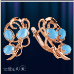 Earrings Russian gold with turquoise