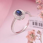 Buy SOKOLOV white gold 585 gold ring with diamonds sapphire