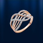 Руски златен пръстен 585°, двуцветен