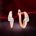 Red/white gold earrings with diamonds