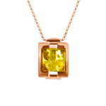 Gold plated silver pendant. Honey amber