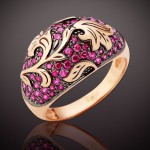 Златен пръстен с рубинен корунд