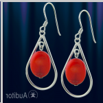 Серебряные серьги с кораллом