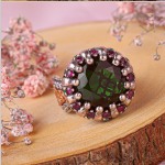 Silver ring "Gizem". Tourmaline, ruby, emerald and cubic zirconia