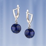 Silver earrings with azure stone