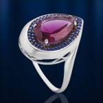 Ring with Amethyst nano & Sapphire nano