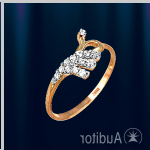 Ring ryskt guld & zirconia