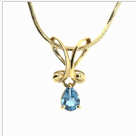 Pendentif doré avec topaze
