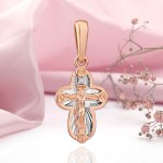 Creu d'or amb crucifix de diamant