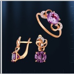Russiske gullsmykker korund alexandrite