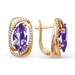 Brincos de ouro com ametista