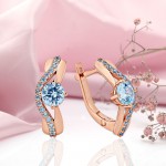 Earrings rose gold with zircon