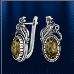 Brincos de prata russa com serpentina