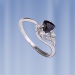 Ring with sapphires. Silver